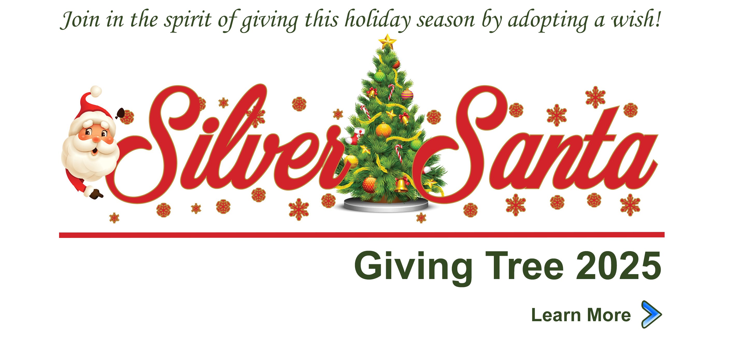 2025 Silver Santa Giving Tree Masthead Banner